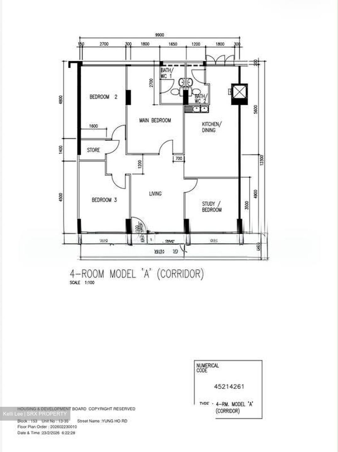 Blk 153 Yung Ho Road (Jurong West), HDB 4 Rooms #574474241